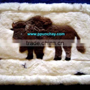 Alpaca Pillow Case Fur Alpaca Rug 28x20" Peru Buffalo design