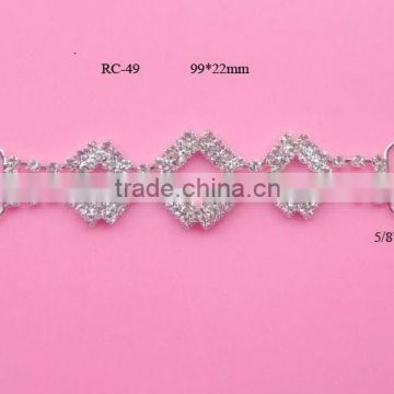 Stock hot selling Factory price rhinestone connector for headband/hairwear(RC-49)
