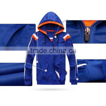 blue tricot sports tracksuit with flexible MOQ