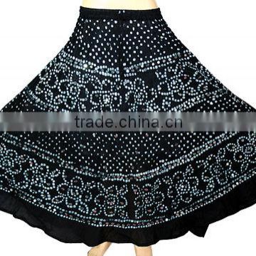 Multicolor Cotton nLong Skirt / Bandhej Cotton skirt