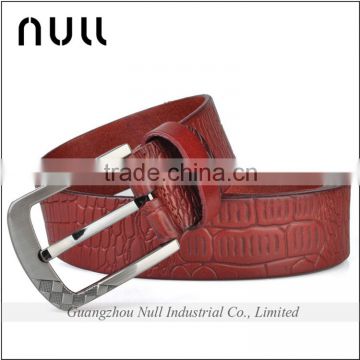 Custom high quality belt buckle pattern men real crocodile leather belt