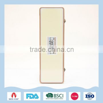 Tall tin box with special hinged and locks for paper flower packaging