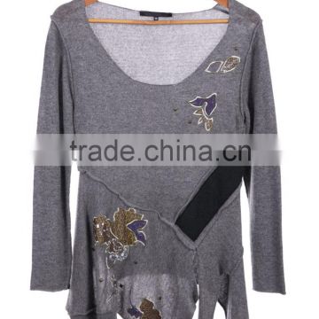 Womens inlaid knitted blouse in high quality turkish inlaid soft knitted winter tunic manufacturers in turkey soft winter knits