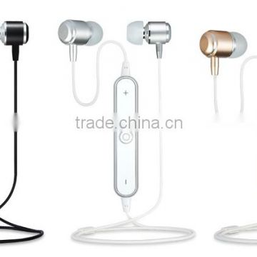2016 New Metal Noise Isolating In-ear Earphone Stereo bluetooth Earbuds
