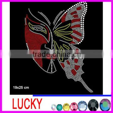 hot fix rhinestone motif butterfly and face pattern