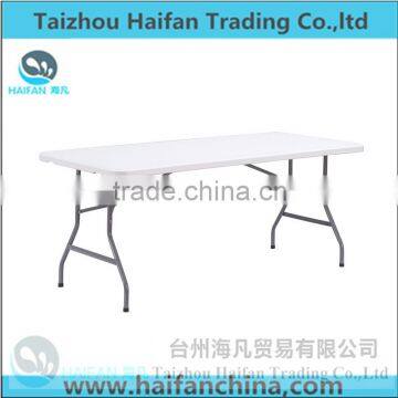 Hot sell 6FT blow molding plastic dining table for restaurant/high strength dining plastic table with removable legs