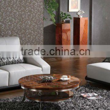 Z004 Luxury modern round wooden Coffee Table for living room