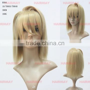 High quality japanese fiber synthetic blonde color low density js and company wig