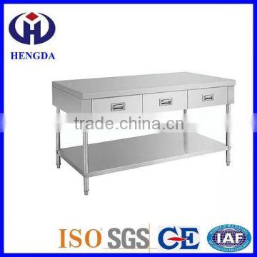Kitchen Stainless steel work table with drawers