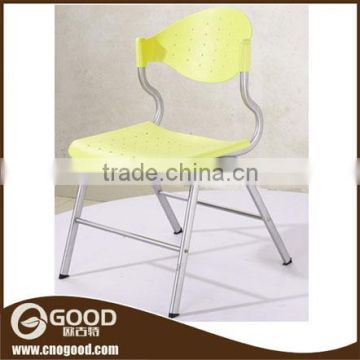 Modern Chromed Base Visiting Plastic Chair Without Armrest