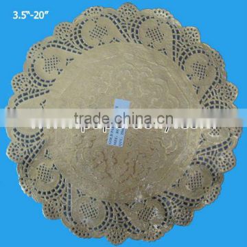 14 inch Gold Doilies -95sizes in round, oval,rect, square,heart
