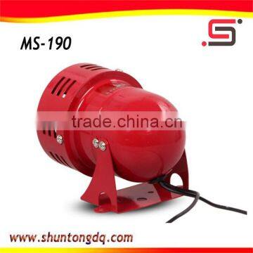 110 volt 3w steel red electronic mini motor alarm siren ms-190 150db