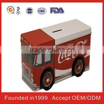 fancy bus shape tin plate packaging box