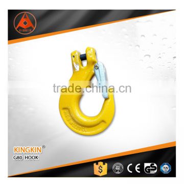 G80 Clevis Sling Hook with latch/forged clevis safety lifting hook for chain