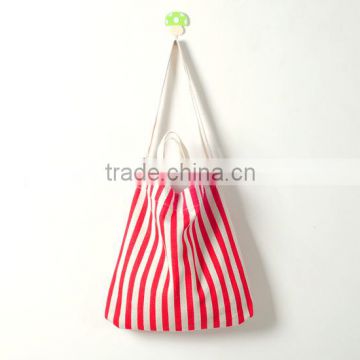Hot Sale Cheapest Customized Promotion Stripe Color Cotton Canvas Handle Shoulder Bags
