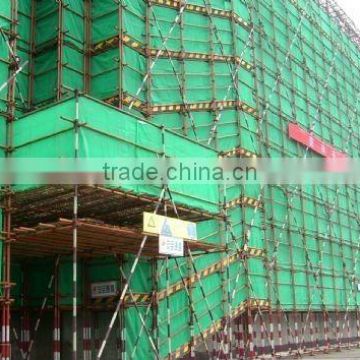 green scaffolding debris net
