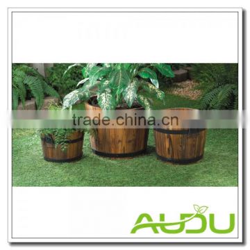 Audu Wood Planter Boxes,Planter Boxes,Wood Barrel Planter