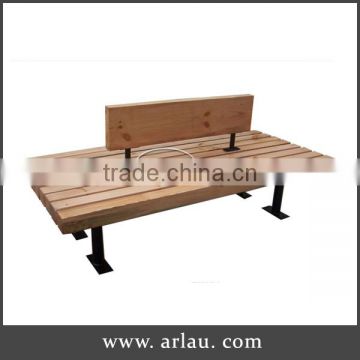 outdoor wooden bench for visitors