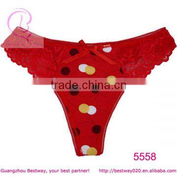 Soft cotton fabric red womens thong