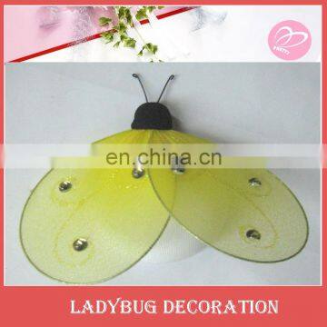 Yellow nylon Ladybug stuffed animails for room decoration