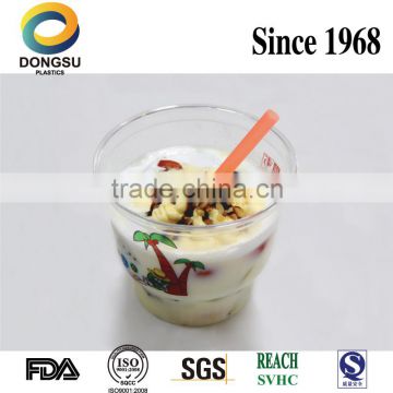 take away tableware plastic smoothie cake cups with print for wholesale