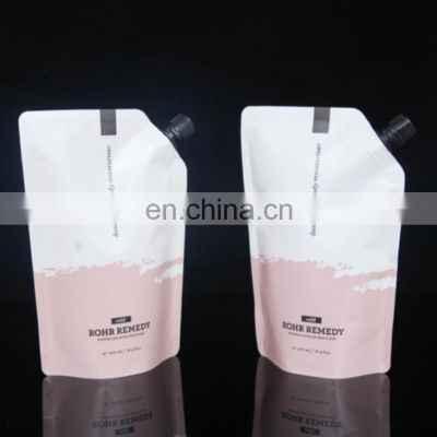 Custom clear plastic layer stand up packaging bag 1kg water spout pouch with logo