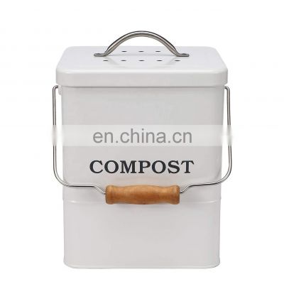 High quality eco friendly compost bin food waste bucket organic rectangular compost bin 6.2 Liters kitchen trash can with lid