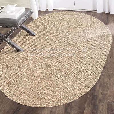 Mixed Colours Polypropylene Braided Rug Home Carpet Oval Shape