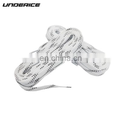 Black/white high quality waxed Hockey Skate Lace 1cm width waterproof and durable for ice hockey sticks sports