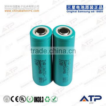 Original Samsung sdi 18650 high discharge rate battery cells / icr18650 rechargeable 1300mah battery