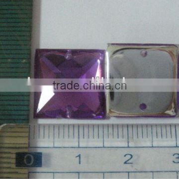 Square Shape Acrylic Stone, Sew On Stone, Acrylic Stone Button 15mm