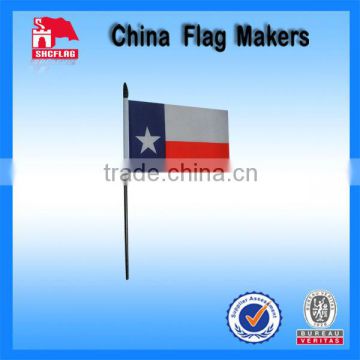 Custom Polastic Pole Hand Stick Flag Texas Logo