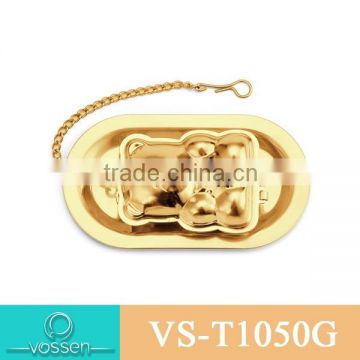 Gold plating bear shaped tea infuser