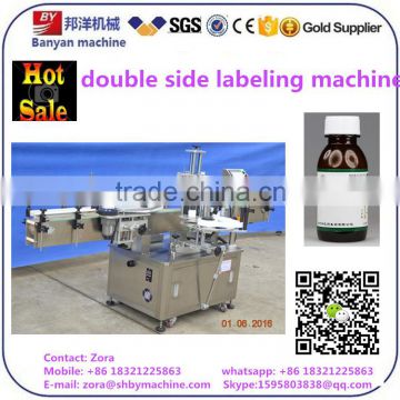 PLC controlled Fully Automatic Two side bottle label machine With CE