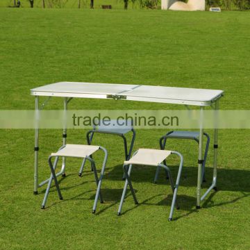 Outdoor folding aluminum picnic table--2 setions- with chairs