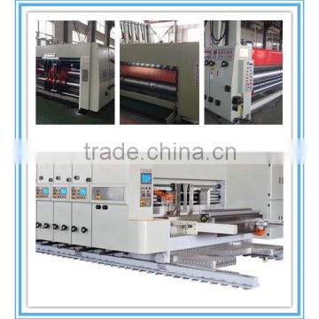 Fully automatic high speed flexo printing machine with slotting and rotary die-cutting