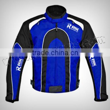 Men Motorbike Blue & Black Cordura Jacket Made of 100% Polyester 600D, Inside waterproof & Breathable fabric