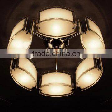 Romantic Moonlit lamp Modern creative light w/6 head metal & glass Ceiling light