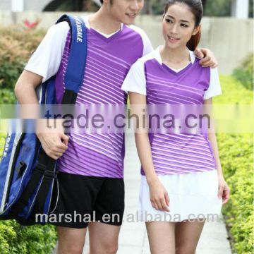 Purple couple jerseys,badminton t shirts cheap,sublimation badminton sports polo shirts