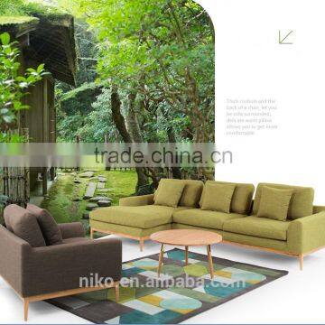 Nordic Forest corner Sofa high quality fabric solid wood construction feather sofa