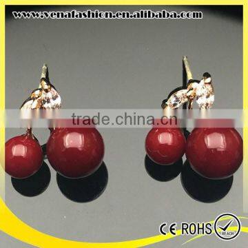 925 silver needle cherry flower bow shaped small size earrings