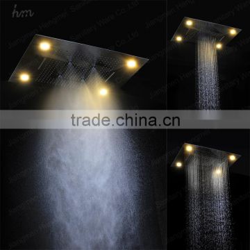 600*800mm electricity recessed stainless steel remote control color change led shower head