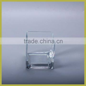 4'' clear square glass vase