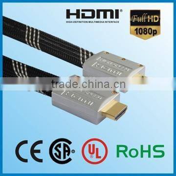 High speed flat hdmi cable 1.4 /2.0 metal shell for black peals series support ethernet/3D/1080P/DVD player/4k*2k