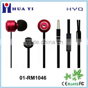 metal earbud handsfree stereo music earphone HiFi bass earphone