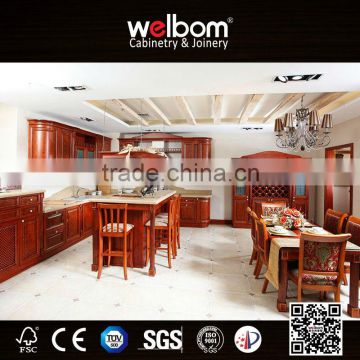 2016 Welbom Brown Color Modern Design Modular Solid Wood Kitchen Cabinet DirectFrom China