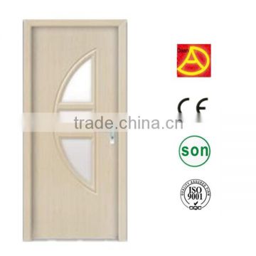 high quality carving design bathroom wooden swing single leaf PVC door DA-500