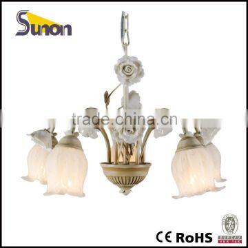 5 light antique hanging lamp/ceramic flower chandelier/home decoration light