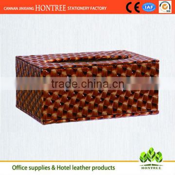 good design decorated genuine leather tissue box