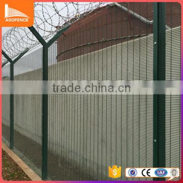 different combination powder coated 358fence with razor high security for perimeter site